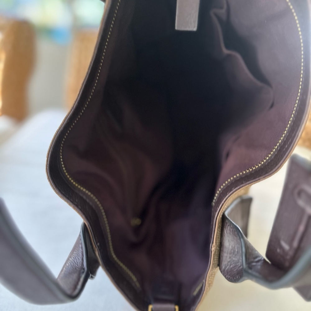Fossil Tan and Brown Tote with Leather Accents - Picture 8 of 13
